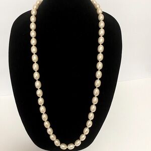 Vintage 1980’s Carolee Lusrtous Faux Long Pearl Necklace can be Doubled …